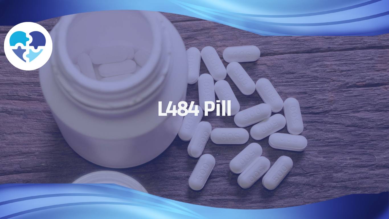 White L484 pills spilled from a bottle on wood surface, highlighting concerns over misuse of common acetaminophen tablets.