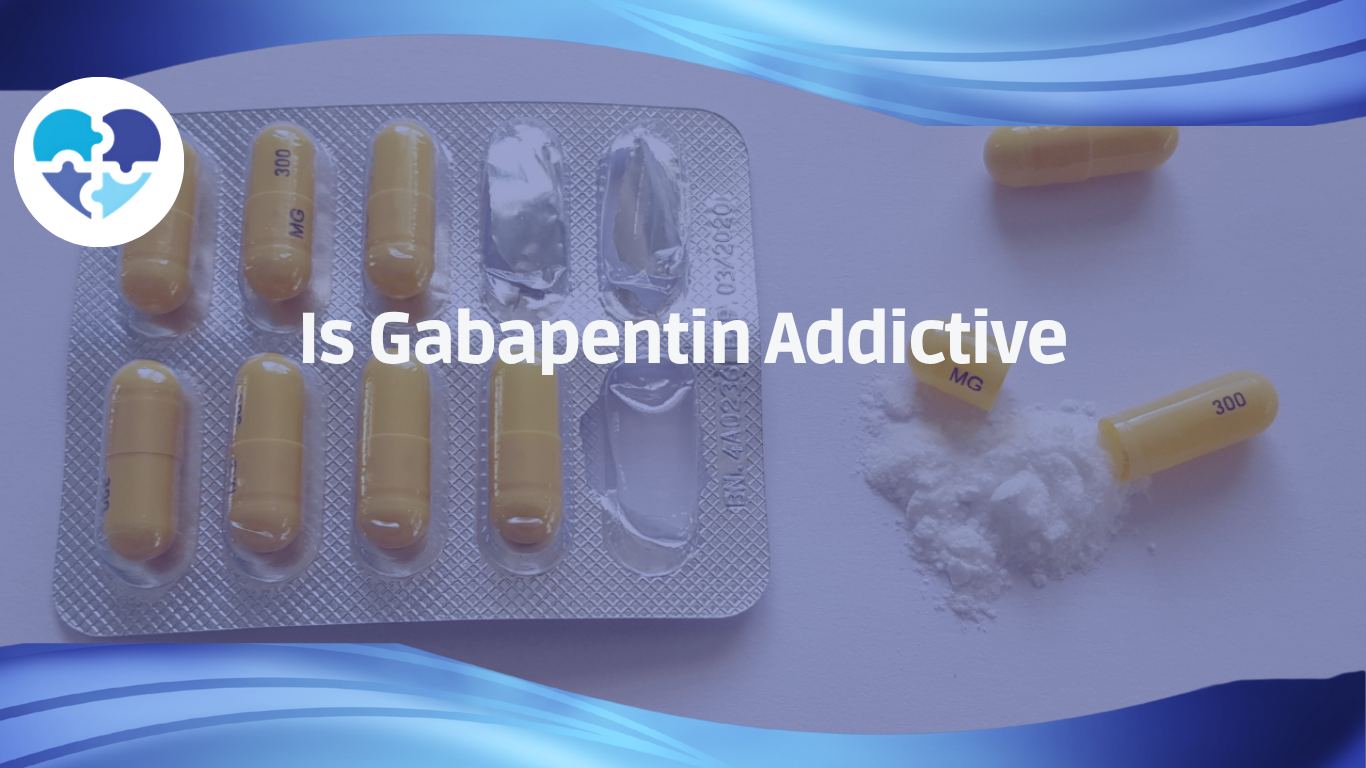 Gabapentin capsules in a blister pack and powder from opened capsules, suggesting potential misuse and addiction risk.